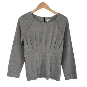 Modern Vintage Houndstooth Gathered Waist Blouse